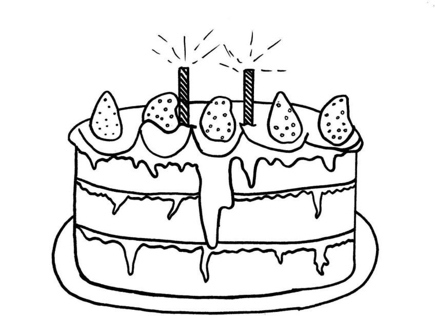 Desenhos de Bolo de Aniversário - Como desenhar Bolo de Aniversário passo a  passo